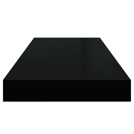 Svävande vägghylla svart högglans 60x23,5x3,8 cm MDF
