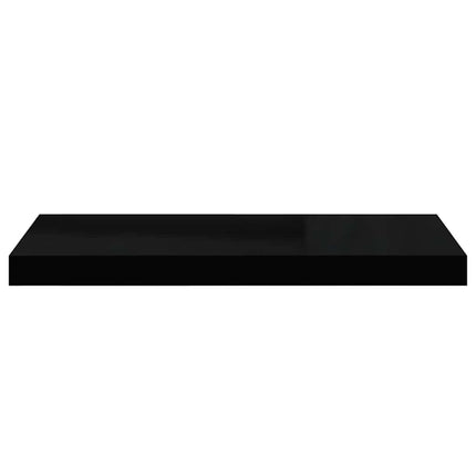 Svävande vägghyllor 4 st svart högglans 60x23,5x3,8 cm MDF