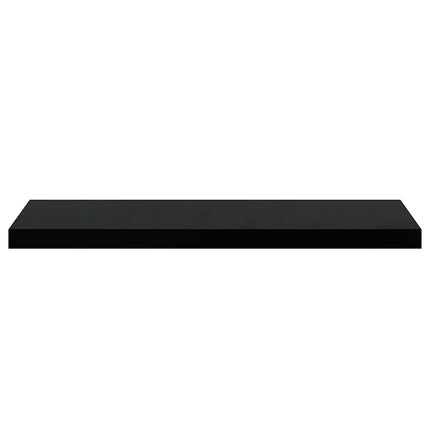 Svävande vägghyllor 4 st svart högglans 80x23,5x3,8 cm MDF