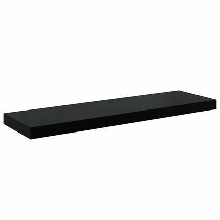 Svävande vägghyllor 4 st svart högglans 80x23,5x3,8 cm MDF