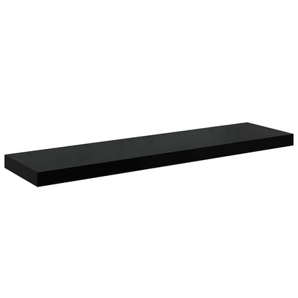 Svävande vägghylla svart högglans 90x23,5x3,8 cm MDF