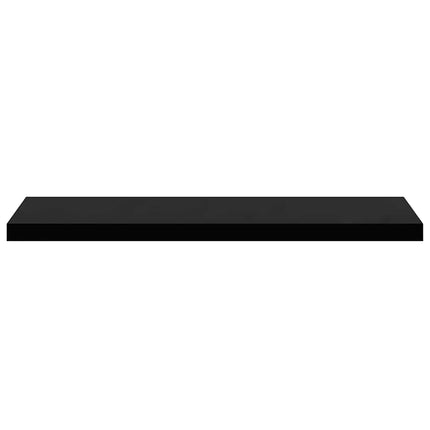 Svävande vägghyllor 2 st svart högglans 90x23,5x3,8 cm MDF