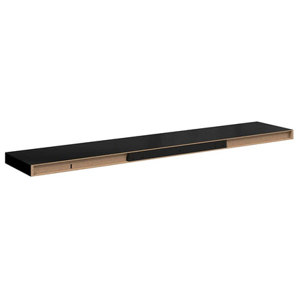 Svävande vägghylla svart högglans 120x23,5x3,8 cm MDF