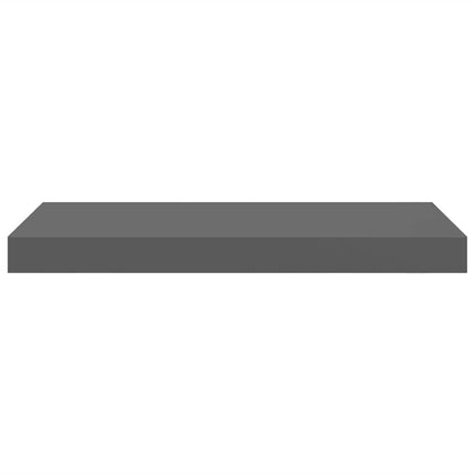 Svävande vägghyllor 2 st grå högglans 50x23x3,8 cm MDF