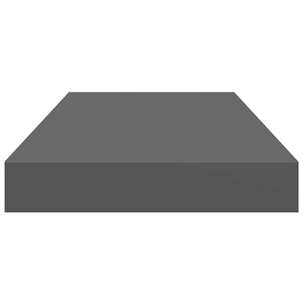 Svävande vägghyllor 2 st grå högglans 50x23x3,8 cm MDF