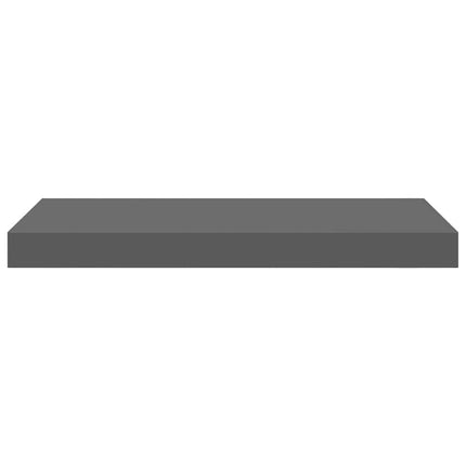 Svävande vägghyllor 4 st grå högglans 50x23x3,8 cm MDF