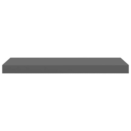 Svävande vägghylla grå högglans 60x23,5x3,8 cm MDF