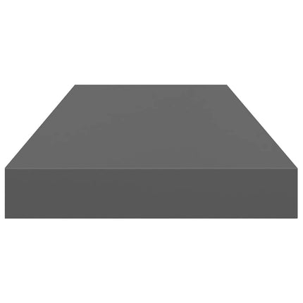 Svävande vägghylla grå högglans 60x23,5x3,8 cm MDF