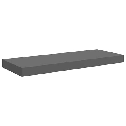 Svävande vägghyllor 4 st grå högglans 60x23,5x3,8 cm MDF