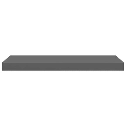 Svävande vägghyllor 4 st grå högglans 60x23,5x3,8 cm MDF
