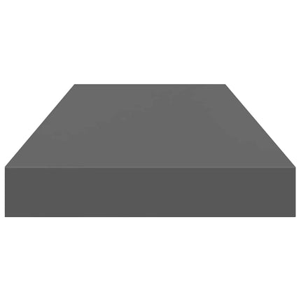 Svävande vägghyllor 4 st grå högglans 60x23,5x3,8 cm MDF