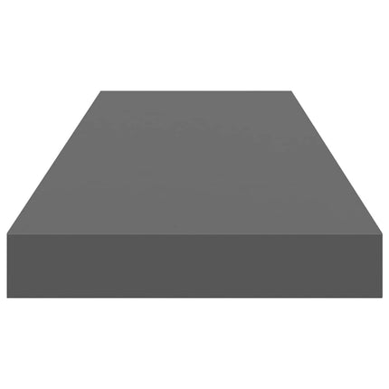 Svävande vägghyllor 2 st grå högglans 80x23,5x3,8 cm MDF