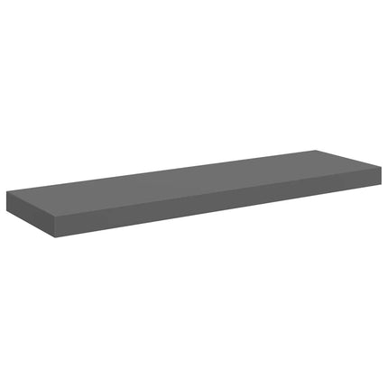 Svävande vägghyllor 4 st grå högglans 80x23,5x3,8 cm MDF
