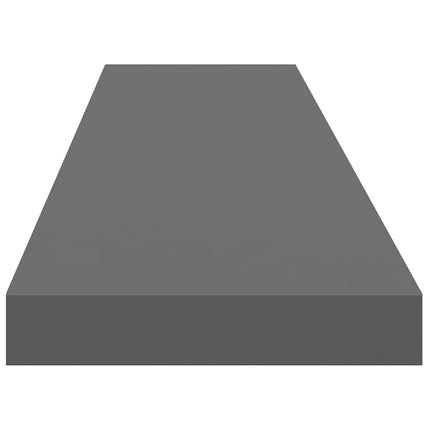Svävande vägghyllor 2 st grå högglans 120x23,5x3,8 cm MDF