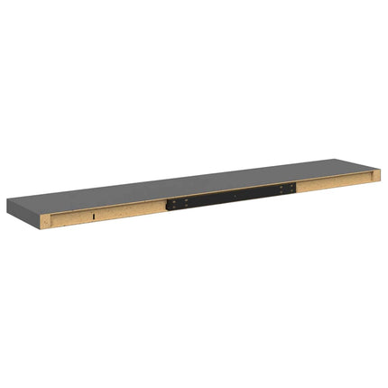 Svävande vägghyllor 4 st grå högglans 120x23,5x3,8 cm MDF