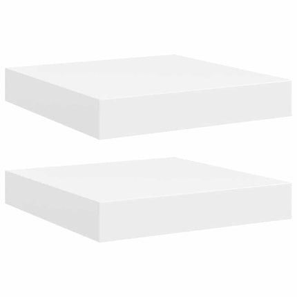 Svävande vägghyllor 2 st vit 23x23,5x3,8 cm MDF