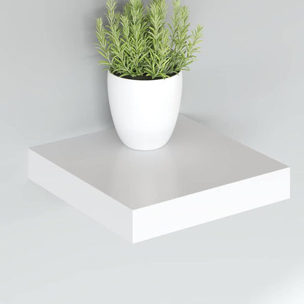 Svävande vägghyllor 2 st vit 23x23,5x3,8 cm MDF
