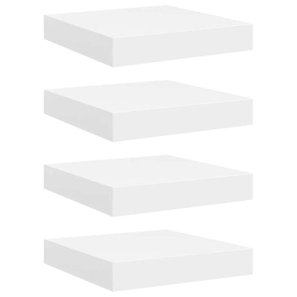 Svävande vägghyllor 4 st vit 23x23,5x3,8 cm MDF