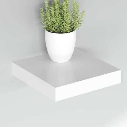 Svävande vägghyllor 4 st vit 23x23,5x3,8 cm MDF