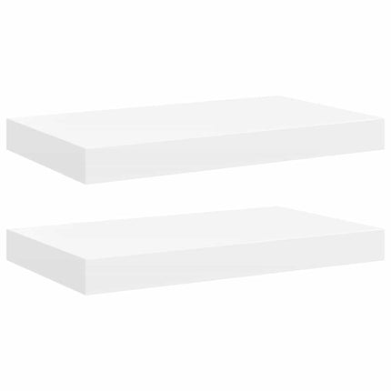 Svävande vägghyllor 2 st vit 40x23x3,8 cm MDF
