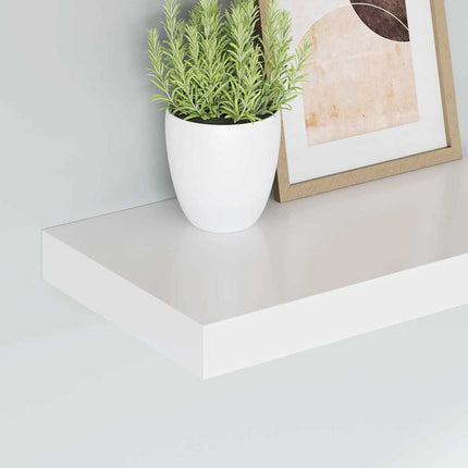 Svävande vägghyllor 2 st vit 40x23x3,8 cm MDF