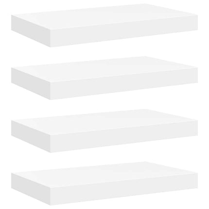 Svävande vägghyllor 4 st vit 40x23x3,8 cm MDF