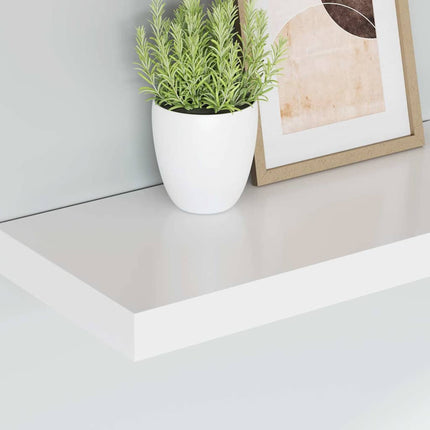 Svävande vägghylla vit 50x23x3,8 cm MDF