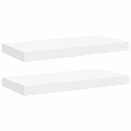 Svävande vägghyllor 2 st vit 50x23x3,8 cm MDF