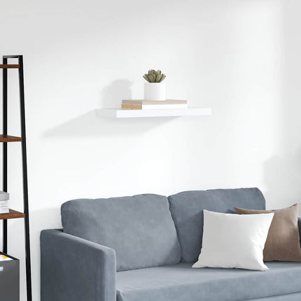 Svävande vägghylla vit 60x23,5x3,8 cm MDF