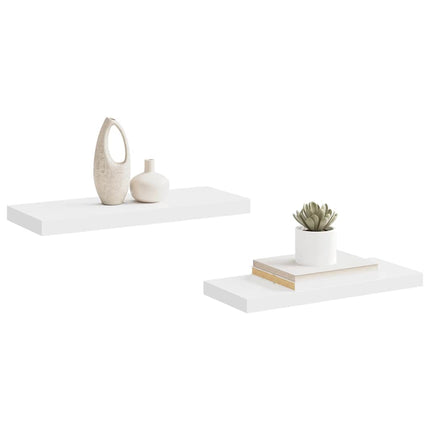 Svävande vägghyllor 2 st vit 60x23,5x3,8 cm MDF
