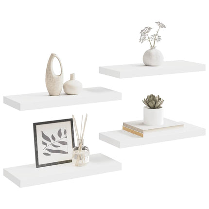Svävande vägghyllor 4 st vit 60x23,5x3,8 cm MDF
