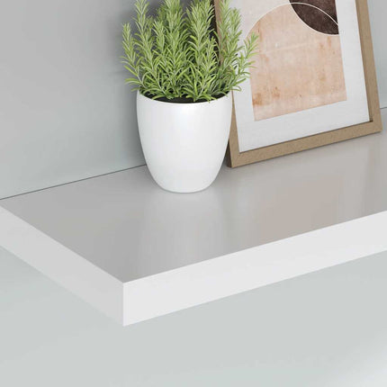 Svävande vägghylla vit 80x23,5x3,8 cm MDF