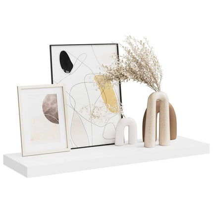 Svävande vägghylla vit 80x23,5x3,8 cm MDF