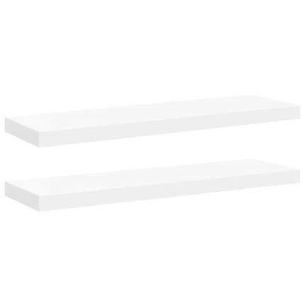 Svävande vägghyllor 2 st vit 80x23,5x3,8 cm MDF
