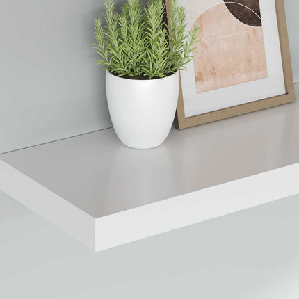 Svävande vägghyllor 2 st vit 80x23,5x3,8 cm MDF