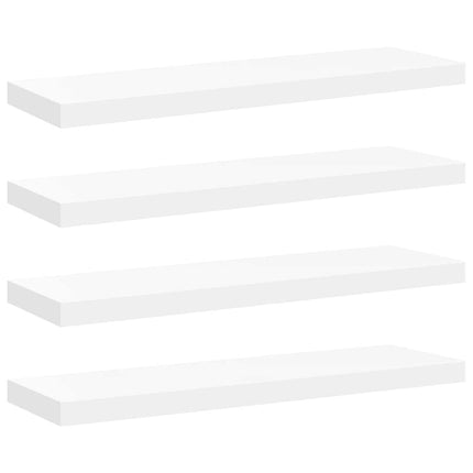 Svävande vägghyllor 4 st vit 80x23,5x3,8 cm MDF