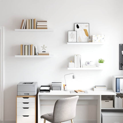 Svävande vägghyllor 4 st vit 80x23,5x3,8 cm MDF