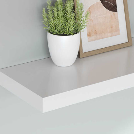 Svävande vägghyllor 4 st vit 80x23,5x3,8 cm MDF