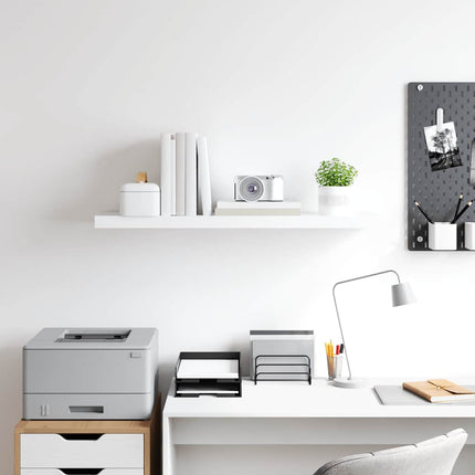 Svävande vägghylla vit 90x23,5x3,8 cm MDF