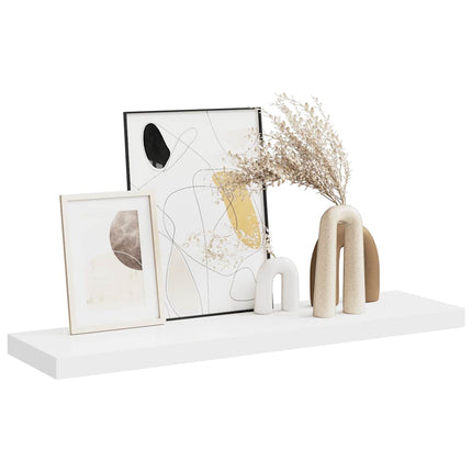 Svävande vägghylla vit 90x23,5x3,8 cm MDF