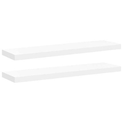 Svävande vägghyllor 2 st vit 90x23,5x3,8 cm MDF
