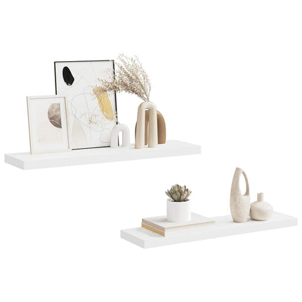 Svävande vägghyllor 2 st vit 90x23,5x3,8 cm MDF