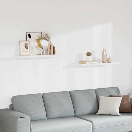 Svävande vägghyllor 2 st vit 90x23,5x3,8 cm MDF