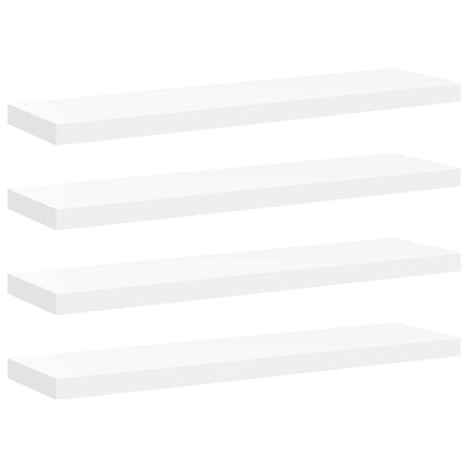 Svävande vägghyllor 4 st vit 90x23,5x3,8 cm MDF