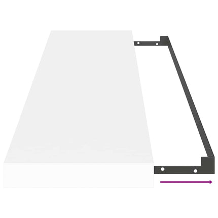 Svävande vägghyllor 4 st vit 90x23,5x3,8 cm MDF