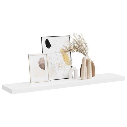 Svävande vägghylla vit 120x23,5x3,8 cm MDF