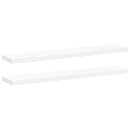 Svävande vägghyllor 2 st vit 120x23,5x3,8 cm MDF
