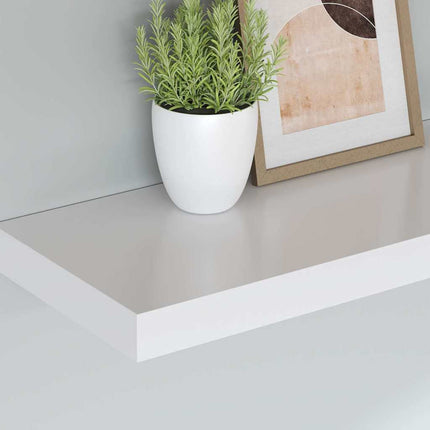 Svävande vägghyllor 2 st vit 120x23,5x3,8 cm MDF