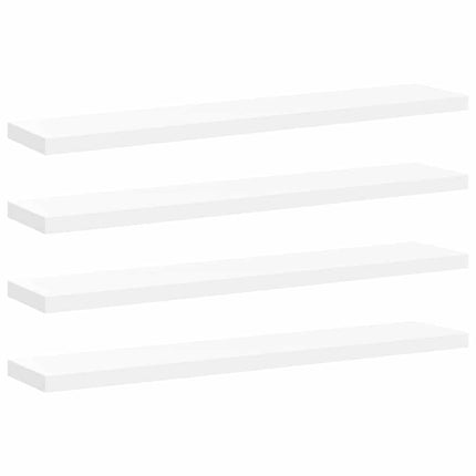 Svävande vägghyllor 4 st vit 120x23,5x3,8 cm MDF