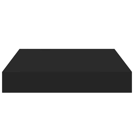 Svävande vägghyllor 2 st svart 23x23,5x3,8 cm MDF